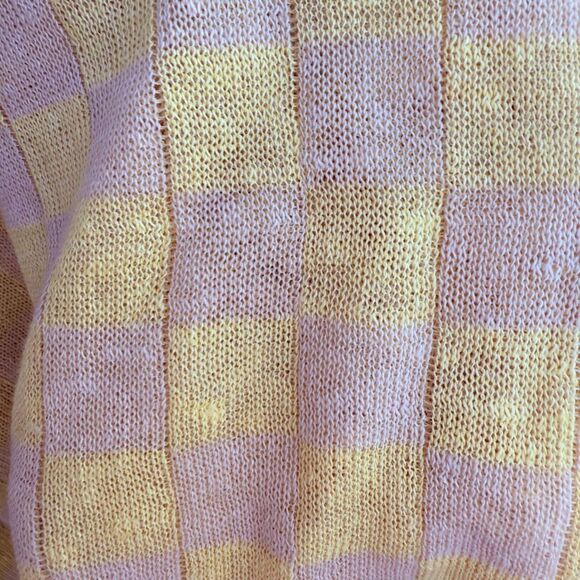 YanYan Knits Cap Sleeve Maxi Dress with Cloud in Checkered Yellow & Tan size M - Picture 4 of 16